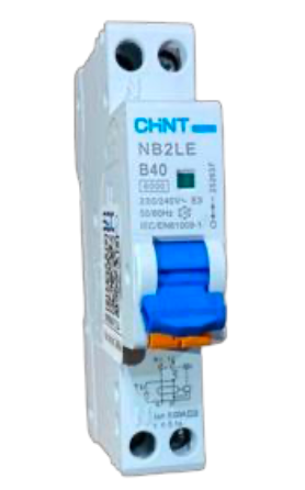 Automático Diferencial CHINT NB2LE 1P+N 40A Curva B, 30mA Tipo A – 6kA – Código 0712014003CH