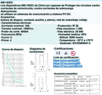 Interruptor DC CHINT NB1-63DC 2P 16A 1000VDC Curva C – 6kA – Código 07032416CH