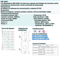 Interruptor DC CHINT NB1-63DC 2P 25A 1000VDC Curva C – 6kA – Código 07032425CH