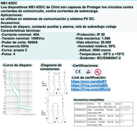 Interruptor DC CHINT NB1-63DC 2P 40A 1000VDC Curva C – 6kA – Código 07032440CH