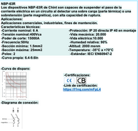 Interruptor Automático CHINT NBP-63R 2P 6A Curva C 15kA IEC60947 – Código 07030206CH