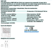 Interruptor Automático CHINT NBP-63R 2P 63A Curva C 15kA IEC60947 – Código 07030263CH