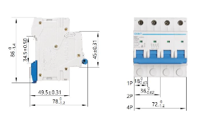 Interruptor DC CHINT NB1-63DC 2P 20A 1000VDC Curva C – Código 07032420CH