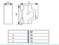 Interruptor a riel DIN CHINT NBP-63R 2P 16A 15kA – Código 07030216CH