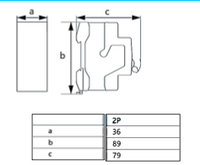 Interruptor a riel DIN CHINT NBP-63R 2P 20A 15kA – Código 07030220CH