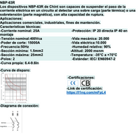 Interruptor a riel DIN CHINT NBP-63R 2P 25A 15kA – Código 07030225CH