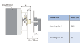 Mando Rotativo Prolongado CHINT para Disyuntor NM1-250 3P/4P – Código 072103225CH