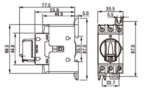 Seccionador CHINT NF2-32/3DIR 3P 32A AC-23A Manilla Gris – Código 170830032CH