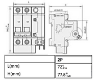 Interruptor RCBO CHINT NXBLE-63 2P 25A Curva C 30mA 6kA – Código 0702422503CH
