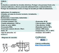 Interruptor RCBO CHINT NXBLE-63 2P 25A Curva C 30mA 6kA – Código 0702422503CH