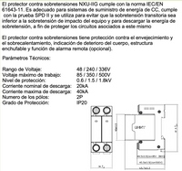 Supresor de Transientes DC CHINT NXU-II G/F 2P 350V 40kA – Código 61051350CH