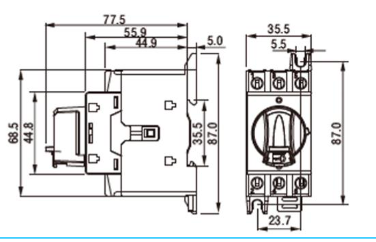 Seccionador CHINT NF2-25/3DIR 3P 25A AC-23A Manilla Gris – Código 170830025CH