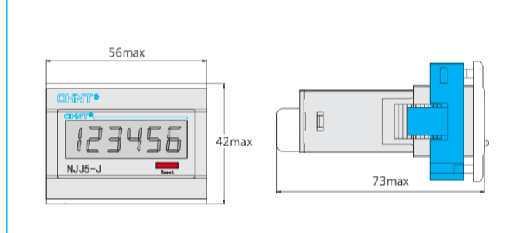 Contador Digital CHINT NJJ5-JLE 6 Dígitos 110–240 Vac 56×42 mm – Código 2714004CH