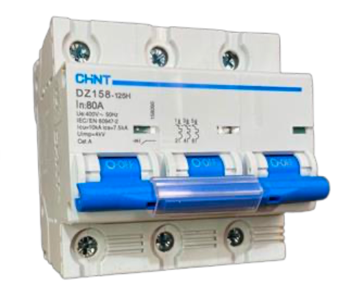 Interruptor Termomagnético CHINT DZ158-125 3P 80A 10kA 400V – Código 07011080CH