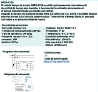Relé Temporizador Electrónico CHINT NTE8-120A-230VCA OFF-Delay 230 Vac 10–120 s 5 A – Código 0504112CH