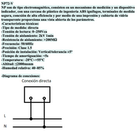 Voltímetro Analógico CHINT NP72-V-250V 0–250 Vac 50 Hz 72×72 mm – Código 27012250CH