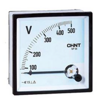Voltímetro Analógico CHINT NP72-V-500V 0–500 Vac 50 Hz 72×72 mm – Código 27012500CH