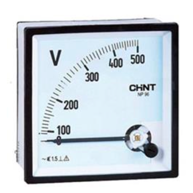 Voltímetro Analógico CHINT NP72-V-500V 0–500 Vac 50 Hz 72×72 mm – Código 27012500CH