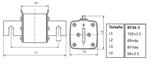 Fusible NH3 CHINT RT36-3 400A gG/gL 690 V 50 kA – Código 21013400CH