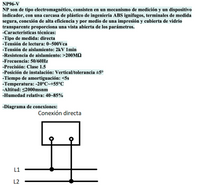 Voltímetro Analógico CHINT NP96-V-500V 0–500 Vac 50 Hz 96×96 mm – Código 27022500CH