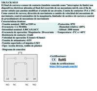 Final de Carrera metálico CHINT YBLX-CK-M115 con Roldana 1NA+1NC IP52 – Código 57044511CH