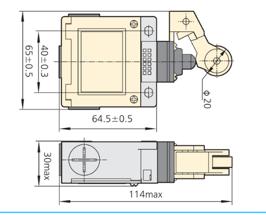 Final de Carrera CHINT YBLX-CK-M121 Palanca Angular con Roldana 1NA+1NC – Código 57044711CH