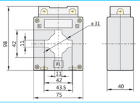 Transformador de Corriente CHINT BH-0.66 40I 200/5A Ventana 40×10 mm Clase 0.5 – Código 2901020CH