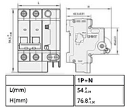 Interruptor RCBO CHINT NXBLE-63 1P+N 25A Curva C 30 mA 6 kA – Código 07024102503CH