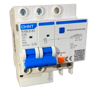 Interruptor RCBO CHINT NXBLE-63 2P 40A Curva C 30 mA 6 kA – Código 0702424003CH
