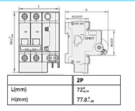 Interruptor RCBO CHINT NXBLE-63 2P 40A Curva C 30 mA 6 kA – Código 0702424003CH