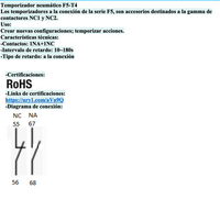 Temporizador Neumático CHINT F5-T4 On-Delay 10–180 s 1NA+1NC – Código 05030180CH