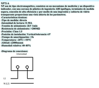 Amperímetro AC Indirecto CHINT NP72-A 50 A 72×72 mm Clase 1.5 – Código 27010050CH