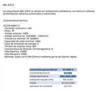 Interruptor Industrial CHINT NB1-63H/2 3P 16A Curva D 10kA IEC 60947-2 – Código 07037316CH