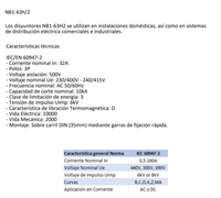 Interruptor Industrial CHINT NB1-63H/2 3P 32A Curva D 10kA IEC 60947-2 – Código 07037332CH