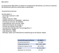Interruptor Termomagnético CHINT NB1-63H/2 3P 20 A 10 kA Curva C – Código 07036320CH