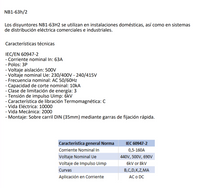 Interruptor Termomagnético CHINT NB1-63H/2 3P 63 A 10 kA Curva C – Código 07036363CH