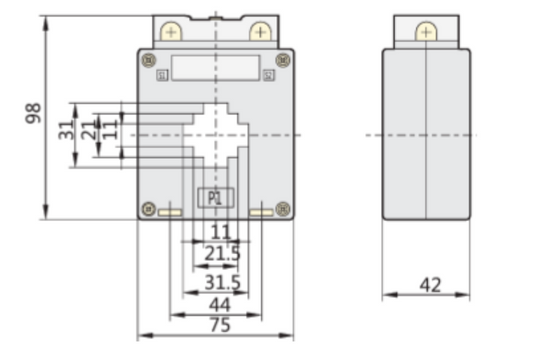 Transformador de Corriente CHINT BH-0.66 30IB 60/5 A Ventana 30×30 mm – Código 2901006CH