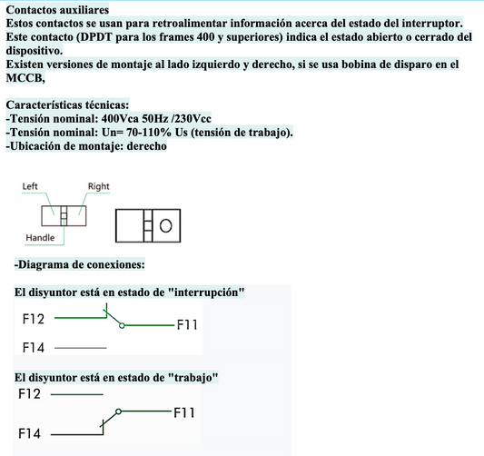 Contacto Auxiliar Derecho CHINT NM1-400 2CO – Código 072100141CH