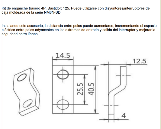 Terminales Extendidos CHINT FCP21-M8 para NM8N-125 4P – Código 0722054012CH