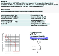 Interruptor a Riel DIN CHINT NBP-63R 1P 50A 15kA – Código 07030150CH