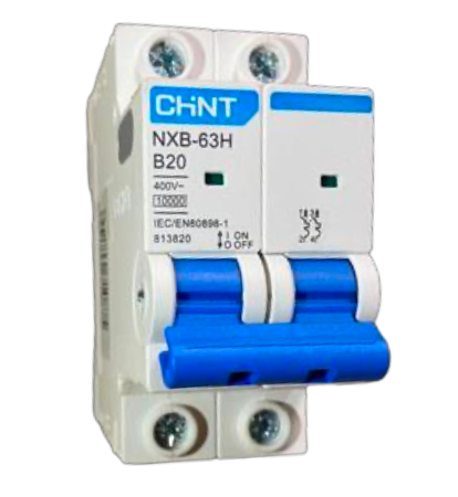 Interruptor Termomagnético CHINT NXB-63H 2P 20A 10kA Curva B – Código 07035220CH