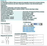 Interruptor Termomagnético CHINT NXB-63H 2P 20A 10kA Curva B – Código 07035220CH