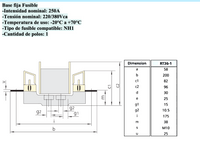 Base Fija para Fusible CHINT RT36-1 NH1 250A 1P Perno M10 – Código 19011125CH
