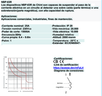 Interruptor Termomagnético CHINT NBP-63R 1P 25A 15kA Curva C – Código 07030125CH
