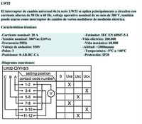 Selector Voltimétrico CHINT LW32-20-YH3/3 3F 3H 60x48mm 4 Posiciones – Código 27033043CH