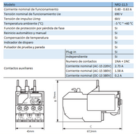 Relé Térmico CHINT NR2-11.5 0,4–0,63A para Contactor NC6 – Código 050100063CH