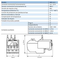 Relé Térmico CHINT NR2-11.5 1,6–2,5A para Contactor NC6 – Código 050100250CH