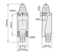 Final de Carrera CHINT YBLX-ME/8111 Tipo Pistón Fijo 20/22 mm – Código 57012011CH