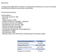 Interruptor Industrial CHINT NB1-63H/2 2P 40A 10kA Curva C IEC 60947-2 – Código 07036240CH