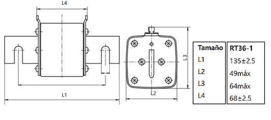 Fusible NH CHINT RT36-1 160A gG/gL 690V 50kA Tamaño NH1 – Código 21011160CH